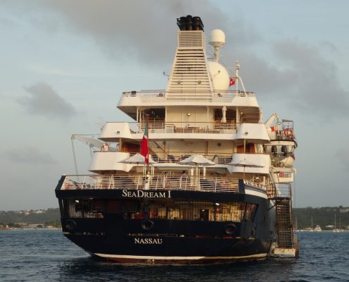 Seadream Heck vom Zodiac gesehen