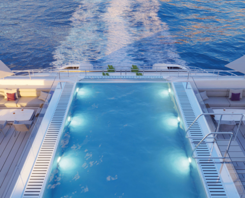 Pool Deck auf der Emerald Azzura