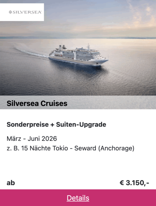Für mehr Details klicken - Silversea Angebot