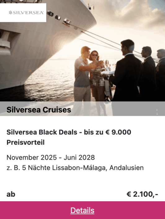 Für mehr Details klicken - Silversea Angebot