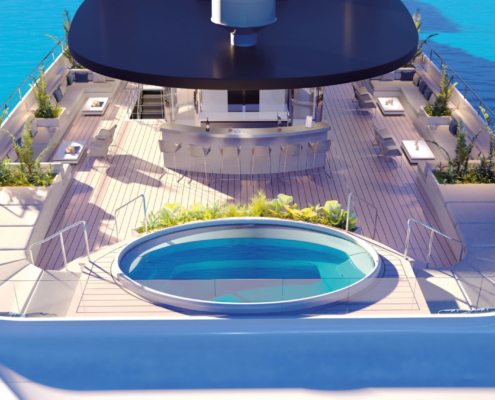 Sky bar und Jaccuzzi auf der Emerald Azzurra